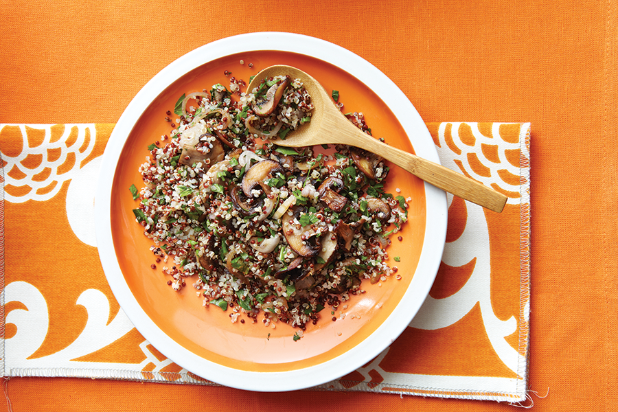 quinoa con funghi arrostiti